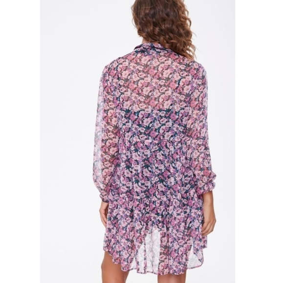 BNWT Chiffon Floral Shift Dress M - Picture 3 of 5